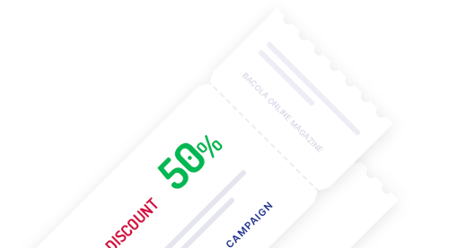 A discount coupon offering 50% off on a beach club campaign.