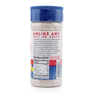 Bottle of seasoning with nutritional facts on the back.